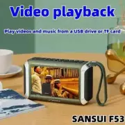 SANSUI F53 4.3-inch LED Display Radio Wireless Bluetooth Speaker Portable FM Rad