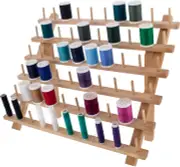 Premium Beechwood 60-Spool Sewing & Embroidery Thread Rack