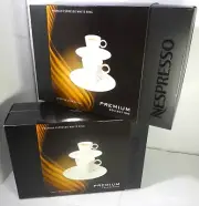Nespresso Premium 2 X 2 Espresso White Ring Cups &2X2 Saucers MIC 2011 W Sku,New