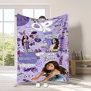 ZIENVE Singer Throw Blanket Olivi Flannel Blanket Party Sofa Bedroom Decorations Soft Warm Throw Blanket 150×125cm Purple 02