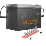 VoltX 12V 190Ah Lithium Battery LiFePO4 RV With 6 GANG 300A M8 Bus Bar 12V Red