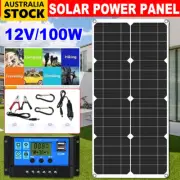 100W Solar Panel Kit 60A Controller Charger 12/24V Caravan Boat Battery Charging