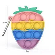 Kids Pop It Push Bubble Fidget Toy School bag Keyring Simple Dimple Gifte
