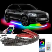 Car Flexible Underglow Smoke Strip LED RGB Neon Light For Audi A3 A4 A5 A6 B6 B7 (for: Audi)