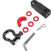 Xuanqingyi Store 2" Tow Shackle Trailer Hitch Receiver Heavy Duty 3/4" D-Ring Recovery Truck SUV