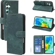 for Samsung Galaxy A16 Flip Case，PU Leather Wallet Book Kickstand Magnetic Shockproof Protect Phone Cover for Samsung A16 5G / 4G (Green)