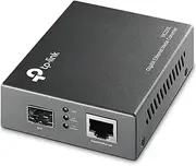 TP-Link Gigabit SFP Media Converter, 1 10/100/1000Mbps Auto-Negotiation RJ45 ports, Auto-negotiation of Half-Duplex / Full-Duplex transfer mode, FX port supports hot-swappable (MC220L)
