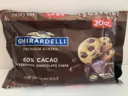 GHIRARDELLI 60% Cocoa Bittersweet Chocolate Chips Holiday Baking LARGE 20 oz Bag
