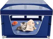 besuhot Puppy PlayPen 42 × 42 Inch, Dog PlayPen with Gate for Puppies, Small and Medium Dogs, Pet PlayPen with Roof for Outdoors & Indoors, Safe and Sturdy Dog Fence