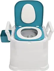 Bedside Commode, Portable Toilet for Adults, Commode Chair with Detachable Arms and Folding Cover, Mobile Toilet Seat, Potty Chair for Bathroom, Bedroom, Seniors, Disabled