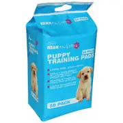 Max and Mitten Puppy & Dog Training Pads - Absorbent Toilet Pee Mats - 50Pk
