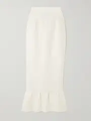 [Posse] Posse - Matilda Ruffled Linen Midi Skirt - Ivory - xx small xx small Ivory