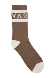 Varley Spencer Logo-intarsia Chenille Socks - Tan S/M (UK 10-12 / M)