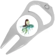Watercolor Mermaid Golf Ball Marker Divot Repair Tool Bottle Opener