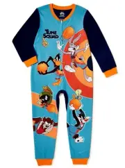 Space Jam Pajamas Union Suit One Piece Tune Squad Boys 4 5 6 8 10 12 Bugs Bunny