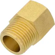 1/2" BSP Male to 1/2" NPT Female Brass Pipe Fitting Connector Thread Plumbing Hose, Hex Head Threaded Tubing Adapter Coupler, Used to Connect Lines for Air, Water, Fuel, Oil and Gas