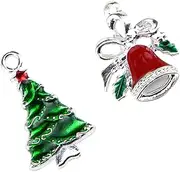 VILLFUL Christmas Tree Baubles Pendant 20pcs Alloy DIY Charms Christmas Ornament Felt Jewelry Pendants