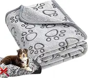 Washable Paw Print Blanket, Puppy Couch Blanket, Warm Sleep Mat for Small and Medium Pets, Soft Dog Blanket for Cats, Cozy and Comfortable Mat for Pets, Pet Bed Blanket for Puppies