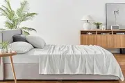 Ovela 150GSM Cotton Flannelette Bed Sheet Set (Light Grey, King Single) - OVFSS15NCKS
