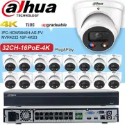 Dahua 32CH security system kit NVR 4K 8MP dual light wizsense Tioc ip camera lot