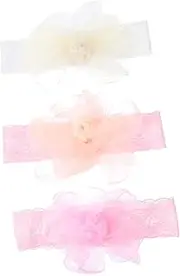 UPKOCH 3Pcs Flower Lace Headbands Elastic Hair Accessories for Newborns Comfortable Breathable Design for Parties Everyday Wear