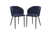 Chase Velvet Dining Chair (Set of 2) - Navy