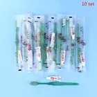 10Pcs Disposable Hotel Toothbrush Portable Travel Toothbrush with Toothpaste ZT