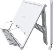 Portable 180° Adjustable Book Holder Stand for Textbook Cookbook Music White