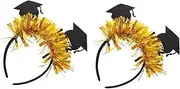 [Outanaya] 2pcs 2022 Graduation Hair Accessories Hair-hoop Graduation Hair Band Graduation Party Hair Decors Graduation Hat Party Decor Chic Hair Clasp Mini Hat Headband Hair Hoops