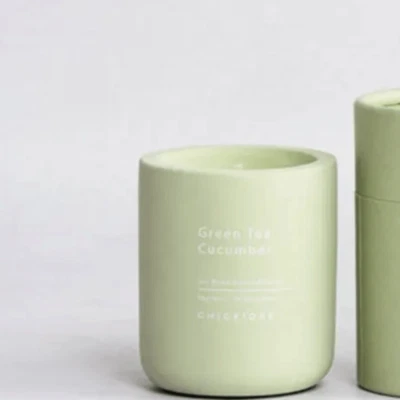 CHICKIDEE Green Tea Cucumber Concrete Candle