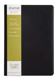 Eccolo Black Journal 5.5x8 Vegan Leather Cover 256 Ruled Acid Free Pages
