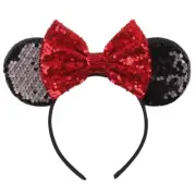Red & Black Flip Sequin Minnie Headband