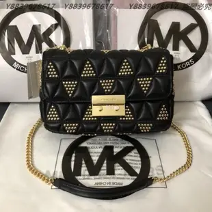 美國代購MICHAEL KORS MK 新款菱格鉚釘 鍊條單肩包 斜背包  輕奢時尚