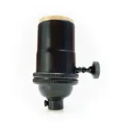 Lamp Socket - Light Socket - 3-Way Vintage Pendant - BLACK - Rewire Lamp Cord
