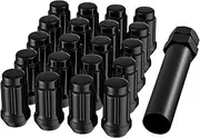 M12x1.25 Lug Nuts for Aftermarket Wheels - 20pcs 6 Spline/Point 12mmx1.25 Lugnuts Replacement for Nissan Subaru Aftermarket Wheel Lug Nuts with a Hex Socket Key