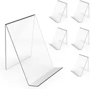 FUNNTY 6Pcs Clear Acrylic Display Stand, Multi-Functional Acrylic Book Stand, Artwork, Picture, Book, Music Sheet, Notebook, CD, Jewelry, Watch Display Easel
