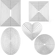 5PCS Nesting Basic Dies Rectangles & Ovals Circles & Squares Hearts Shape Metal Cutting Dies for Card Making Paper Crafting Arts Crafts Metal Die Cuts Punch Template Molds Scrapbooking Supplies