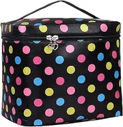 Cosmetic Bag | Makeup Bag | Colorful Dots Design Toiletry Bag | Waterproof Storage Makeup Bag | Portable Travel Toiletry Bag | Makeup Bag with Compartments for Cosmetics, Toiletries