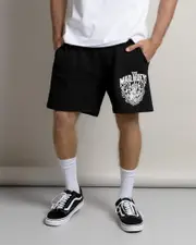 [The Mad Hueys] The Mad Hueys Men's Port Side Ahoy Fkrs Sweat Shorts in Black Size Large L Black
