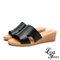 在飛比找momo購物網優惠-【LOVE FOOT 樂芙】真皮拖鞋 厚底拖鞋 魚口拖鞋/真