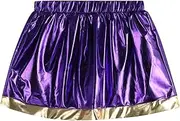 [Lil Cactus] Baby Girls Purple and Gold Mardi Gras Skort