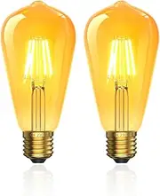 4W Vintage E27 Bulb, ST64 LED Light Bulb E27 Warm White 2700K, 210LM, Vintage E27 Bulb for Family, Hotel, Bar, Cafe, Non-Dimmable, 2 Pieces (35W Equivalent)
