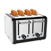 Design Series 4 Slice Toaster | Polished Stainless Steel with Black Trim | Ex...