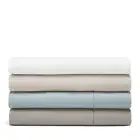 Amalia Home Collection Stonewashed Linen Flat Sheet, Queen, Blue