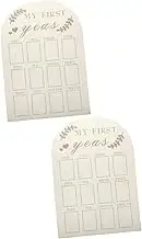 Ciieeo Birthday Milestone Board Boy 2pcs Photo Frame Unique Milestone Record Picture Frame for Nursery Keepsake Photo Board Photos Frames Display Mom Born Custom Childhood Milestone Frame Daisy Wooden