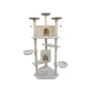YES4PETS 200 cm Cat Scratching Post Tree Scratcher Corner Tower Furniture- Beige