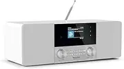 TechniSat DIGITRADIO 4 C - Stereo Digital Radio (DAB+, FM, Colour Display, Bluetooth Audio Streaming, Headphone Jack, AUX Input, Radio Alarm Clock, OLED Display, 20 Watt RMS, Elac Speaker) White