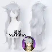 Genshin Impact Razor Cosplay Wig Long Silvery Grey Men Wigs