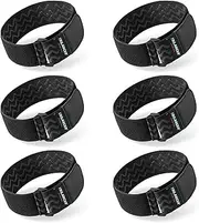 Trilancer Elastic Cinch Straps with Anti-Slip Strips, 14 "x 2" (6 Pack) Multipurpose Hook and Loop Bundling Straps for Hose, Cords, Bike, Luggage, Camping, Yoga Mats