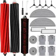 19 Pack Accessories Set for Roborock S8 Max/MaxV Ultra Robot Vacuum Cleaner 1 Pair Rollerbrush 1 Self-Cleaning Brush 4 Sidebrushes 2 Filters 4 Long and Round Mop Pads 4 Dust Bags 1 Cleaning Brush